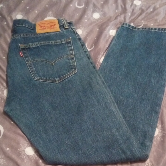 Levi's 505 Red Tab Classic Straight Blue Jeans 32 X 34 - Picture 1 of 14